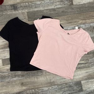 Black & Pink Crop Tops